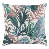 MONTALEG - Set of 2 - Multicoloured plant printed cushion cover 40x40cm