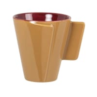 Set of 2 - Mustard yellow stoneware mug with fold effect