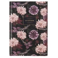 Notebook floreale rosa, nero e viola