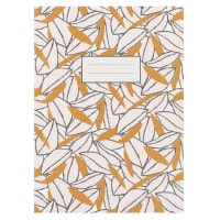 Set van 2 - Notitieboekje met gele en witte bladerenprint