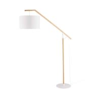 Oak Floor Lamp with White Shade H182 Oak Floor Lamp with White Shade H182