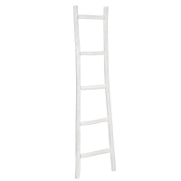 INES - Oak Ladder Decoration in White