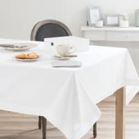 Off-white cotton tablecloth 150 x 350 cm