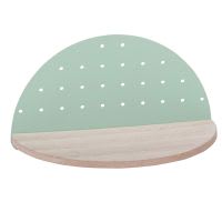 Organizador de pared de metal perforado verde menta y paulonia Organizador de pared de metal perforado verde menta y paulonia