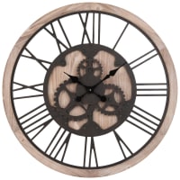 JOSH - Orologio con ingranaggi colore naturale e nero, 79 cm
