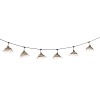 CALATHEA - Outdoor-Girlande mit 10 geflochtenen Lampenschirmen und schwarzem Kabel, 6m