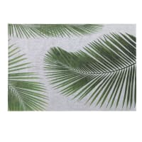 LEAF - Outdoor-Teppich, grau, bedruckt mit Palmblattmotiven 155x230