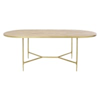 HANA - Oval Mango Wood Slatted 8/10-Seater Dining Table W220