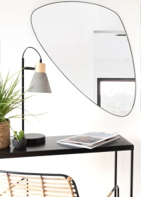 KENYA - Ovaler Spiegel aus schwarzem Metall, 47x81cm