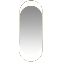 YASNY - Ovaler Spiegel mit Drahtrahmen aus goldfarbenem Metall