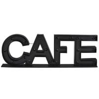 Palabra decorativa luminosa de metal negro 145x45 cm CAFE Palabra decorativa luminosa de metal negro 145x45 cm CAFE