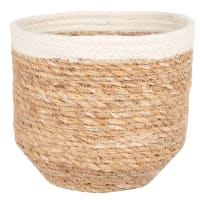 Lot de 2 - Panier en fibre végétale beige et rouge