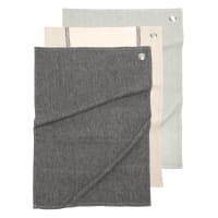 ALBA - Panos de algodão pretos, cinza e taupe (x3)