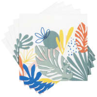 EGOLI - Set of 4 - Paper napkins with multicoloured plant print (x20)