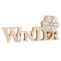 WINTER - Parola decorativa Natale color bianco e naturale