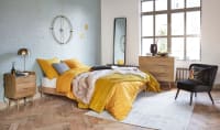 Parure da letto in lino lavato giallo senape, 240x260 cm
