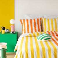 PORTOFINO - Parure da letto reversibile Lisa Gachet x Maisons du Monde in percalle di cotone a righe multicolore, 240x220 cm