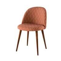 Patterned Terracotta Vintage Chair with Solid Birch Patterned Terracotta Vintage Chair with Solid Birch
