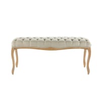 BAROCCO - Pé de cama capitonê de madeira de carvalho altura 114 cm