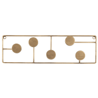 JASPER - Perchero con 5 ganchos de metal dorado