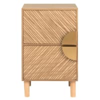 TANGER - Petit meuble de rangement 2 tiroirs sculptés