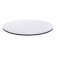 ELEMENT BUSINESS - Piano per tavolo professionale rotondo bianco contorno nero, 70 cm