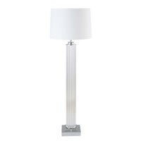 Piantana a colonna e abat-jour bianco, h 152 cm Piantana a colonna e abat-jour bianco, h 152 cm