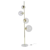 BROOKE - Piantana in marmo bianco e sfere in vetro, 160 cm