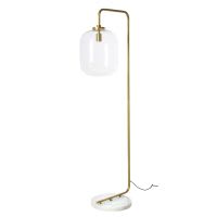 Piantana in metallo dorato e marmo bianco, h 154 cm Piantana in metallo dorato e marmo bianco, h 154 cm