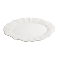 BOURGEOISIE - Piatto ovale in maiolica bianco