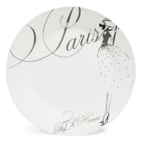 Piatto piano bianco in porcellana D 27 cm PARIS MODEUSE Piatto piano bianco in porcellana D 27 cm PARIS MODEUSE