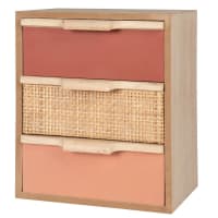 AZUKI - Pink 3-drawer storage unit