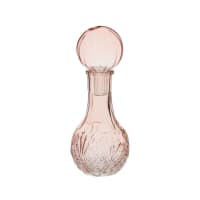 ROSITA - Pink etched glass carafe ornament H17cm