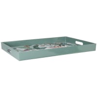 WICKFORD - Plateau laqué motif végétal multicolore
