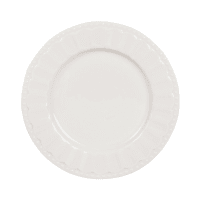 CHARLOTTE - Lote de 6 - Plato de postre de porcelana blanca
