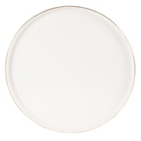 BERENICE - Lote de 6 - Plato llano de porcelana blanca y dorada
