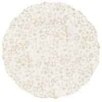 CAROLE - Lote de 6 - Plato llano de porcelana blanca y gris con motivo floral