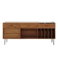 Plattenschrank aus massivem Akazienholz Plattenschrank aus massivem Akazienholz