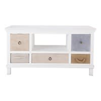 Porta-TV bianco in legno L 110 cm Porta-TV bianco in legno L 110 cm