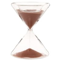 NUNZIO - Portavelas reloj de arena de cristal y arena color rosa antiguo