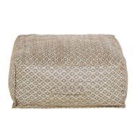 ALGAIDA - Pouf blanc, bleu et beige