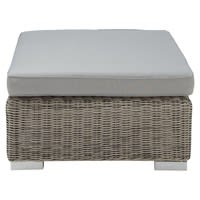Pouf de jardin en résine tressée grise Pouf de jardin en résine tressée grise