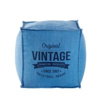 Pouf imprimé vintage bleu VINYLE Pouf imprimé vintage bleu VINYLE