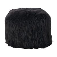 Pouf in pelliccia ecologica nero Pouf in pelliccia ecologica nero
