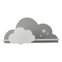 SONGE - Prateleira de parede em forma de nuvem branca e cinzenta de 24x50 cm