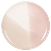 Lote de 6 - Prato raso em grés tricolor rosa, branco e cinzento