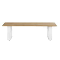 BIZERTE BUSINESS - Professional quality solid teak and white metal bench