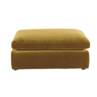 MIDNIGHT - Puf para sofá modular de terciopelo amarillo