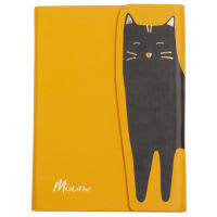 Quaderno per appunti in carta giallo stampa gatto nero Quaderno per appunti in carta giallo stampa gatto nero