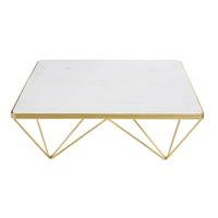Quadratischer Couchtisch aus Marmor und goldfarbenem Metall Quadratischer Couchtisch aus Marmor und goldfarbenem Metall